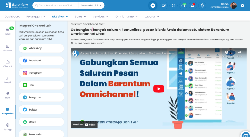 Integrasikan Saluran Komunikasi