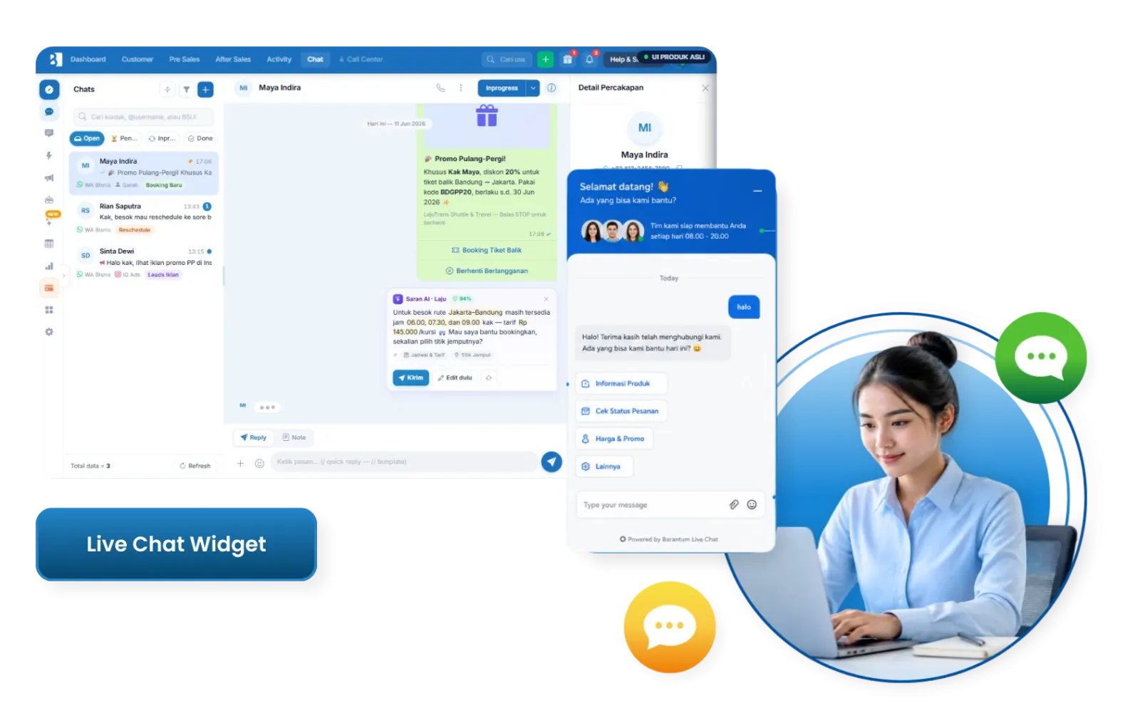 Live Chat Widget Barantum