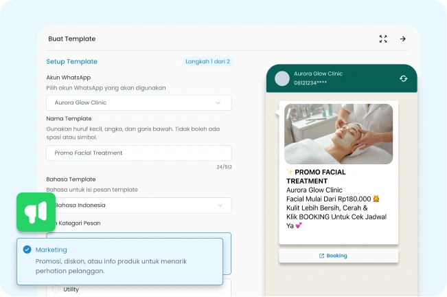 WhatsApp Broadcast dengan Template dan Pesan Personalisasi