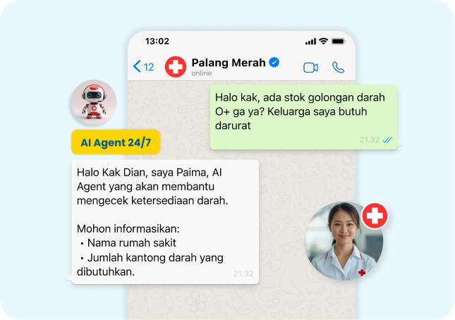 Respon Otomatis 24/7 untuk Informasi Donor
