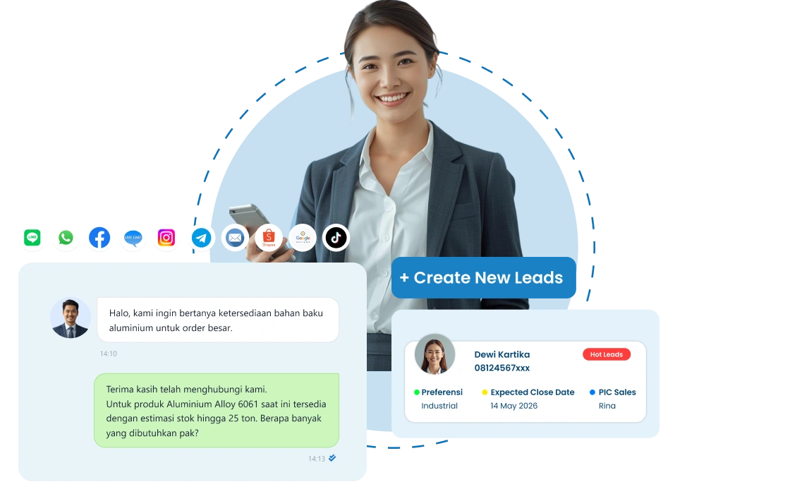 Dashboard aplikasi omnichannel chat Barantum untuk satukan semua pesan