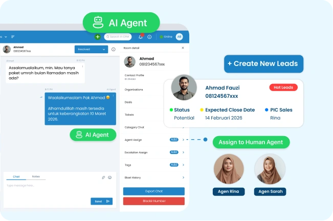 AI Agent Barantum Respon Otomatis Calon Jamaah 24/7