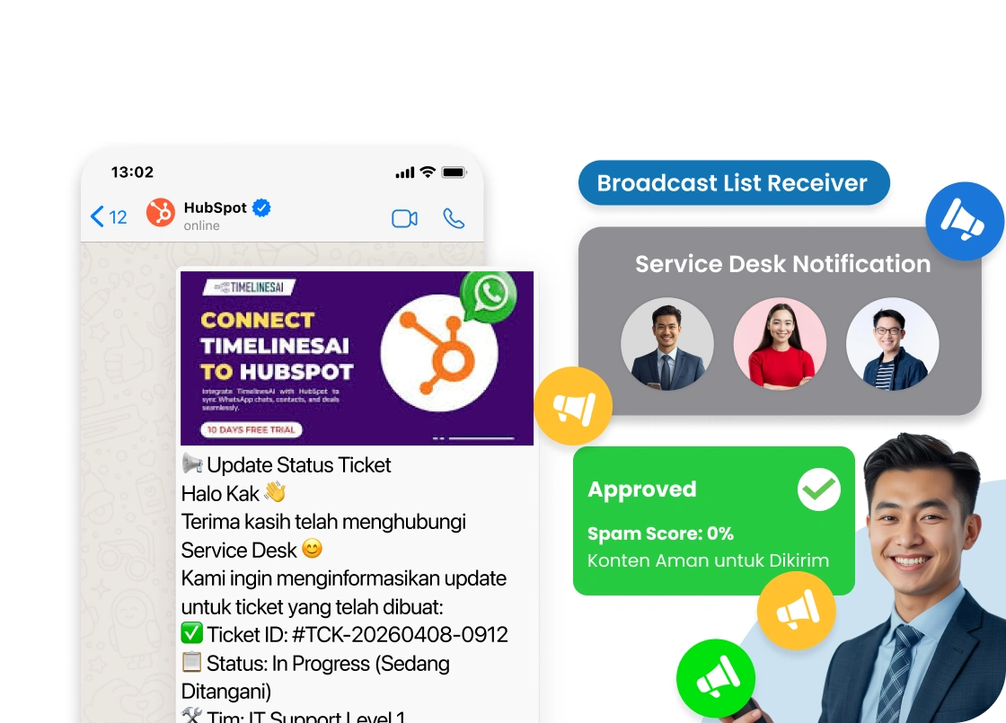 Status Tiket & Update Pelanggan Otomatis