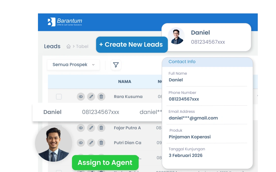 Database anggota koperasi terpusat di CRM Barantum