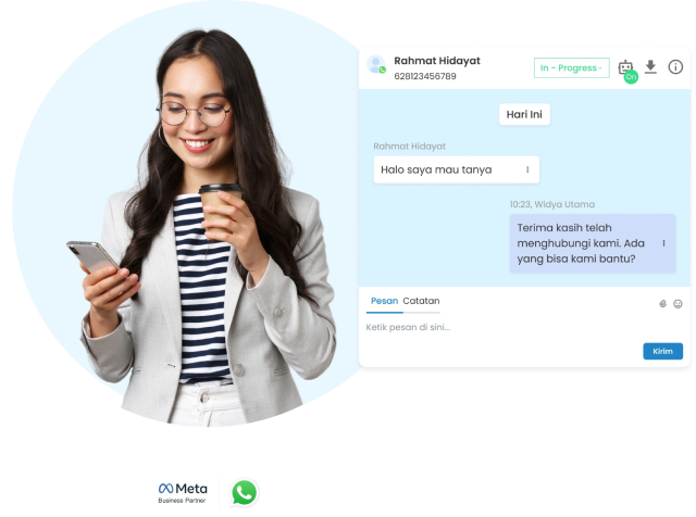 Tampilan WhatsApp Business API resmi Barantum untuk bisnis